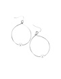Wild Honey Wire Circle Drop Earrings with Pearl Bead, Silver