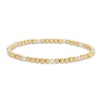 Splendid Iris Stretch Bead & Pearl Bracelet, 4mm, Gold