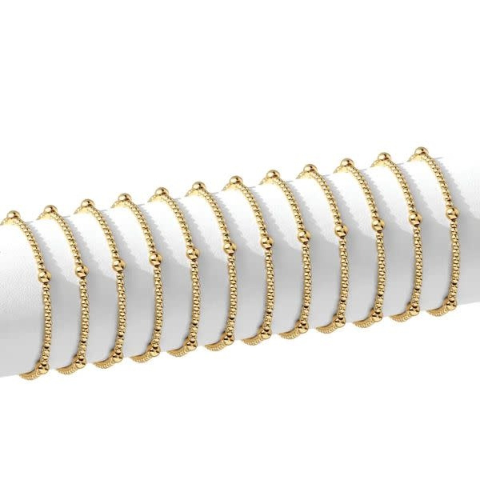 Splendid Iris Stretch Bead Bracelet, 3mm & 5mm Accents, Gold, Priced individually