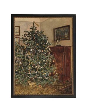 Antique Curiosities Inc Framed Winter Oil Painting, Black And Silver Shadowbox Frame, 8 X 10