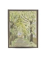 Antique Curiosities Inc Vintage Watercolor Stone Tree Scene, Black Frame, 12 X 16
