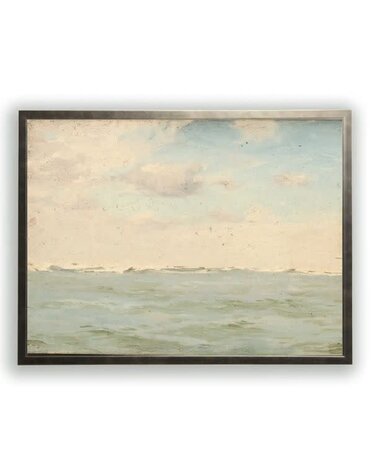 Antique Curiosities Inc Vintage Landscape X Oil Painting, Silver Frame, 10 X 8