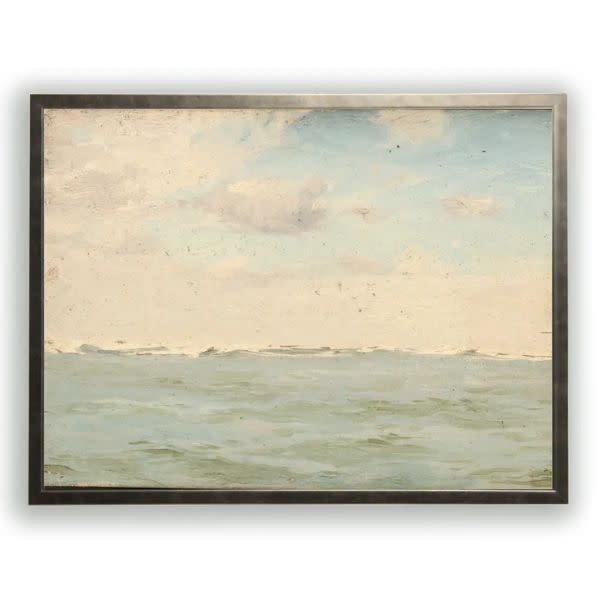 Antique Curiosities Inc Vintage Landscape X Oil Painting, Silver Frame, 10 X 8