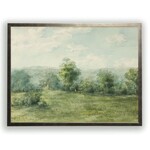 Antique Curiosities Inc Vintage Landscape G Oil Painting, Black with Bead Frame, 20 X 16
