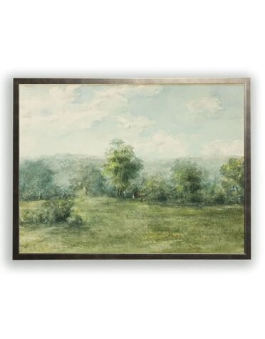 Antique Curiosities Inc Vintage Landscape G Oil Painting, Black with Bead Frame, 20 X 16