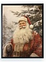 Antique Curiosities Inc Santa Oil Painting, Black Frame, 8 X 10
