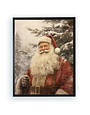 Antique Curiosities Inc Santa Oil Painting, Black Frame, 8 X 10