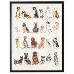 Antique Curiosities Inc Dog Breed Watercolor, Black Frame, 18 X 24