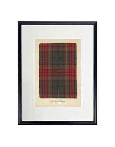 Antique Curiosities Inc Macleod Tartan Plaid Print, Beaded Pewter Frame, 8 X 10