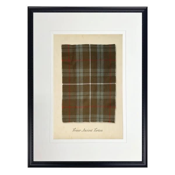Antique Curiosities Inc Fraser Tartan Plaid Print, Beaded Black Frame, 12 X 16