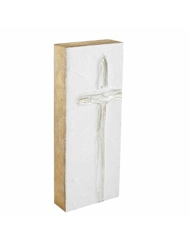Tall Silver Cross Plaque