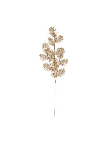 Faux Glitter Leaf Spray, Champagne