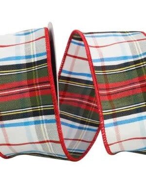 Reliant Ribbon Squire Plaid Wired Ribbon, 2-1/2 in, 10 Yards