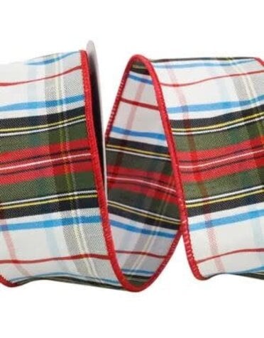 Reliant Ribbon Squire Plaid Wired Ribbon, 2-1/2 in, 10 Yards