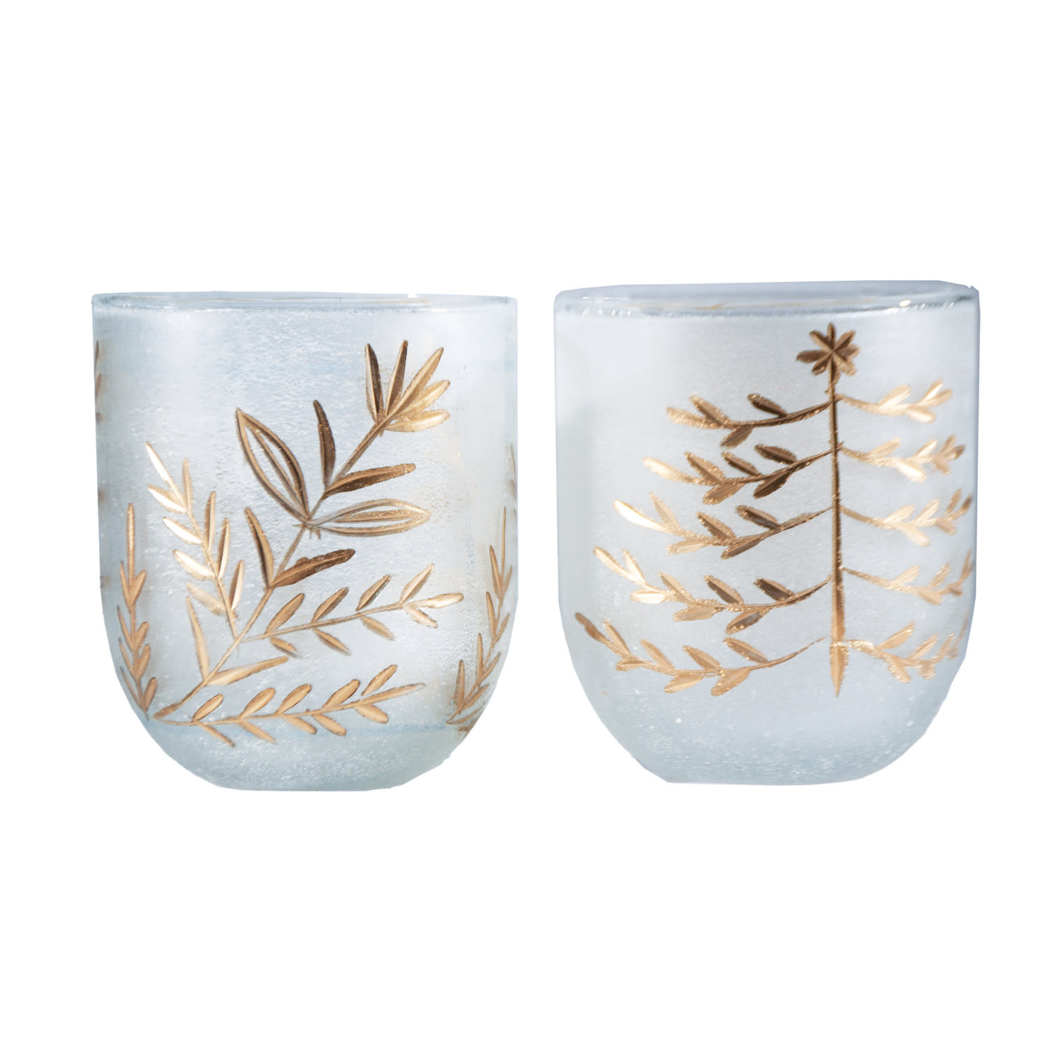 Etched Glass Tealight/Votive Holder, 4"