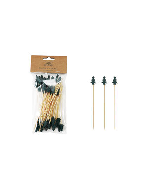 Tree Shaped Bamboo Skewers, Set of 50