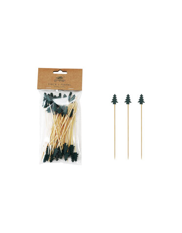 Tree Shaped Bamboo Skewers, Set of 50