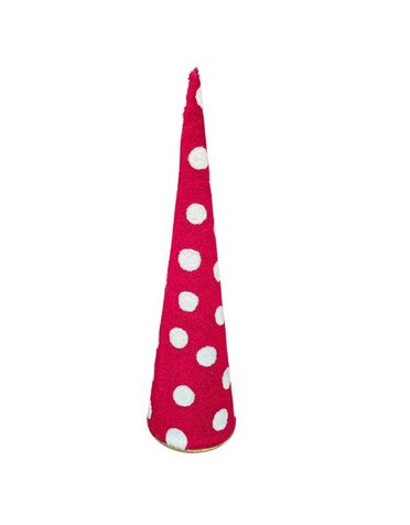 Red Polka Dot Cone Tree, 12.5 X 4.5 X 4.5 in.