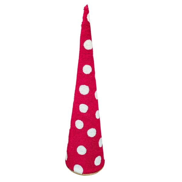 Red Polka Dot Cone Tree, 12.5 X 4.5 X 4.5 in.