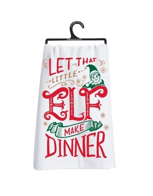 Primitives by Kathy Let That Little Elf Make Dinner Kitchen Towel