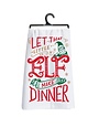 Primitives by Kathy Let That Little Elf Make Dinner Kitchen Towel