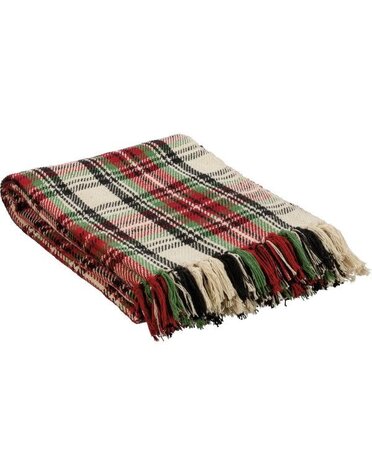 Primitives by Kathy Cream Plaid Throw Blanket, 50 X 60 in.