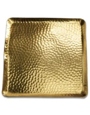 Square Hammered Plate, Gold, 12 in.  !!