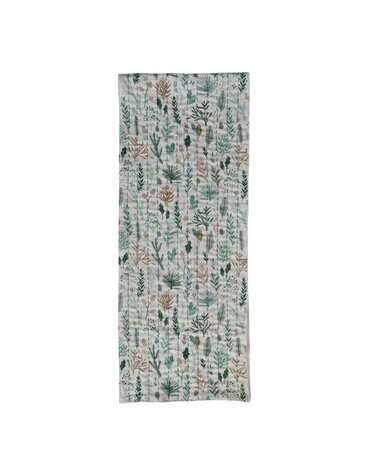 Woven Botantical Table Runner, Natural Green Multi Color, 72 in.