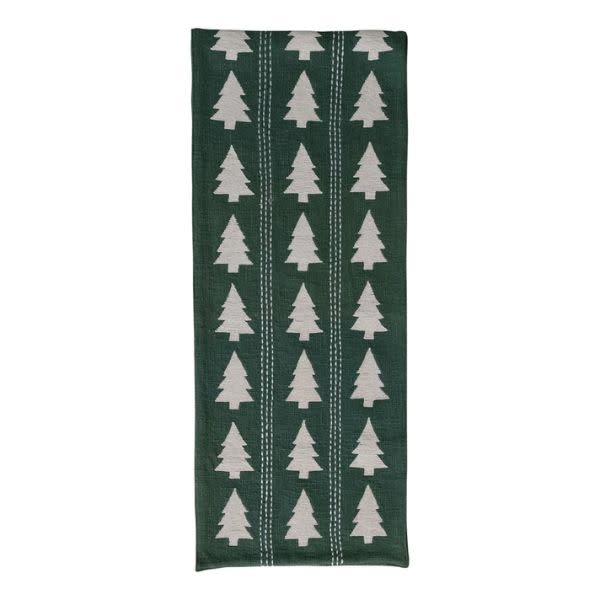 Tree Pattern Table Runner, Green & Natural, 72 in.