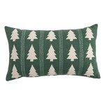 Tree Pattern Lumbar Pillow, Green & Natural, 24 X 14"