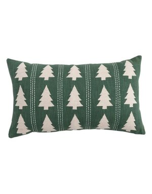 Tree Pattern Lumbar Pillow, Green & Natural, 24 X 14 in.