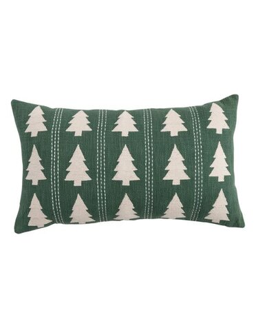 Tree Pattern Lumbar Pillow, Green & Natural, 24 X 14 in.