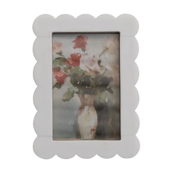 Resin Scalloped Photo Frame, White, 4 X 6 in.!!
