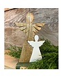 Wooden Angel with Enamel Cutout, 7 in.