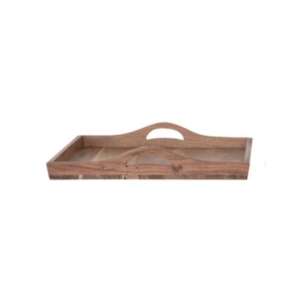 Acacia Wood Tray with Handles, Small, 16 in.