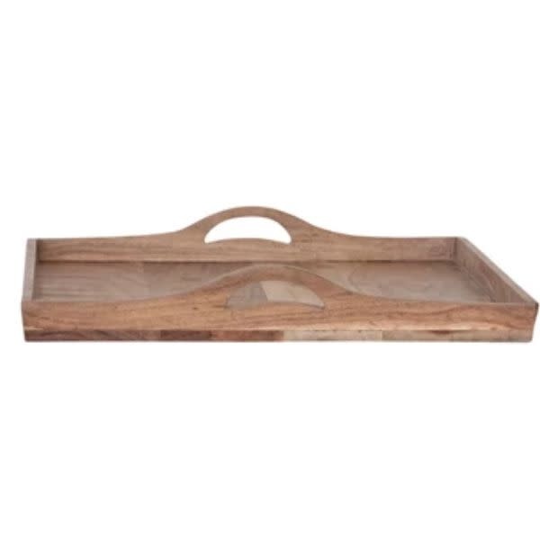 Acacia Wood Tray with Handles, Large, 18 in.