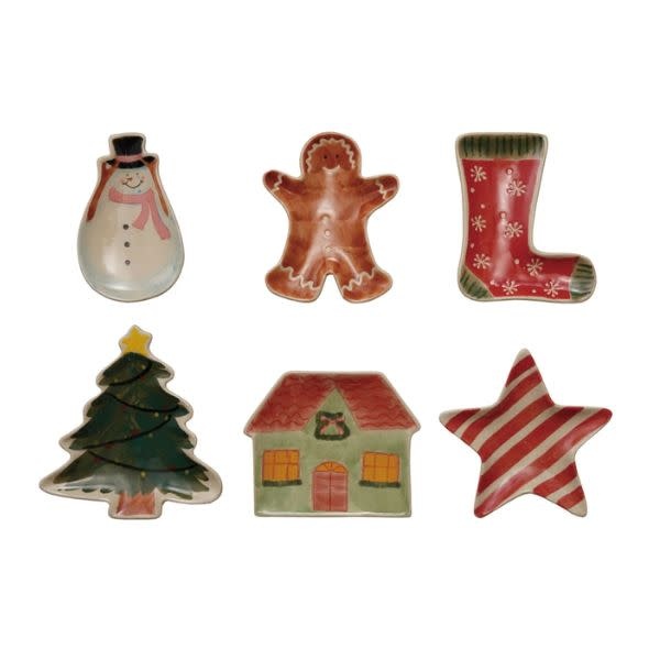 Stoneware Holiday Shaped Dish, Assorted, 4.1 X 2.5 in.