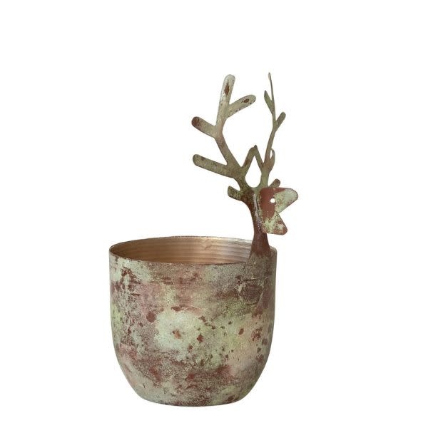 Metal Deer Head Votive Candle Holder, Large, 7 in.