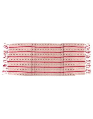 Red & Cream Saddle Stitch Cotton Table Runner, 72 in.