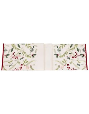 Holly & Berries Cotton Table Runner, 72 in.