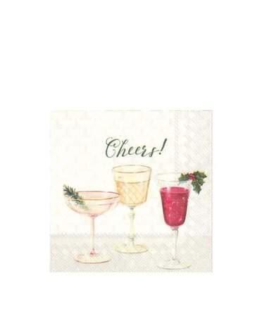 Paper Cocktail Napkins, Cheers Christmas, 20 ct.