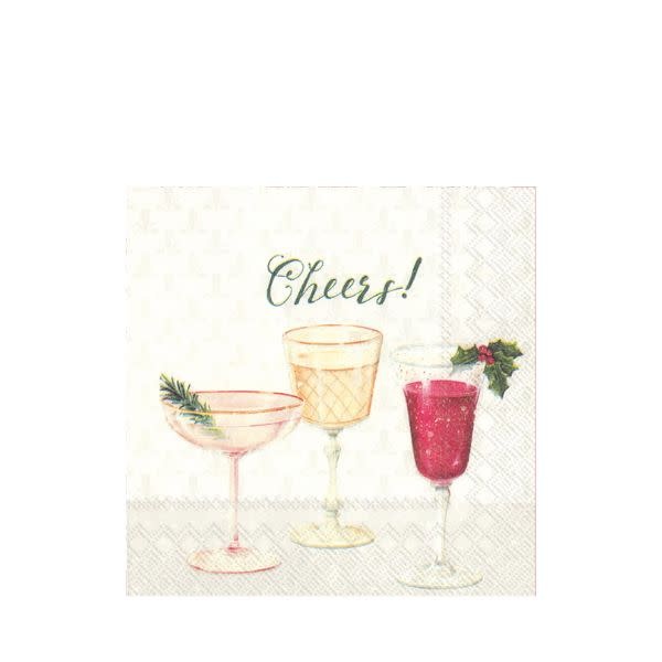 Paper Cocktail Napkins, Cheers Christmas, 20 ct.
