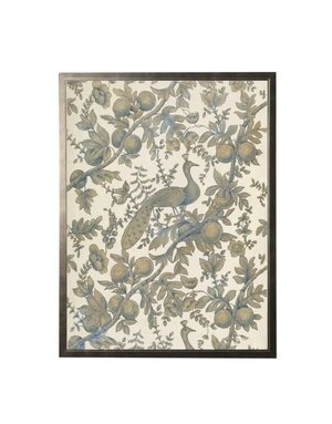 Antique Curiosities Inc Vintage Fabric Print H, Beaded Gold Frame,18 X 24, Artwork Available for Local Delivery or Pick Up