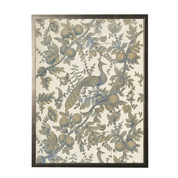 Antique Curiosities Inc Vintage Fabric Print H, Beaded Gold Frame,18 X 24, Artwork Available for Local Delivery or Pick Up