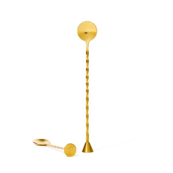 Muddler Bar Spoon, Gold
