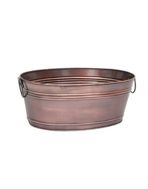 Antique Oval Tub, Copper, 16 X 10 X 6.5