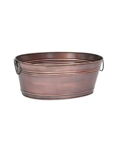 Antique Oval Tub, Copper, 16 X 10 X 6.5