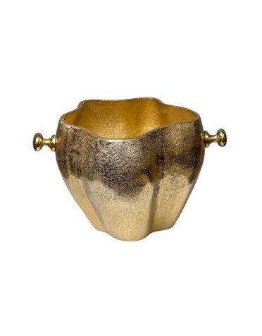 Sculpted Wine Cooler, Gold, 14 X 9 X 9