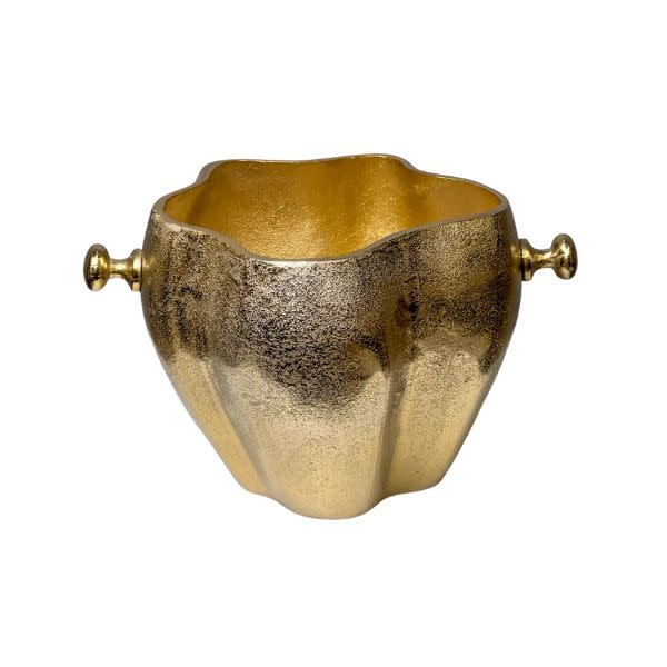 Sculpted Wine Cooler, Gold, 14 X 9 X 9