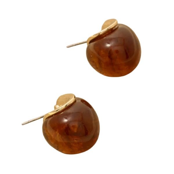 Anarchy Street Resin Teardrop with Metallic Accent Drop Earrings